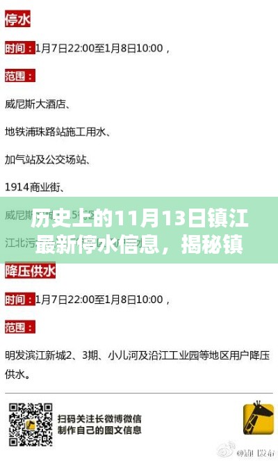 镇江停水日揭秘,历史上的11月13日与最新停水信息全解析