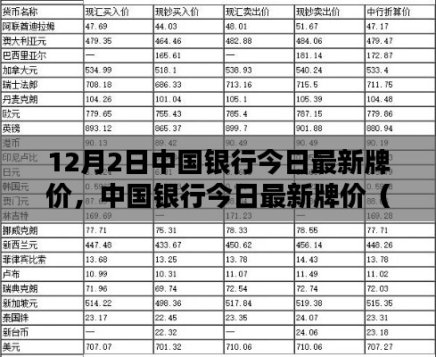 中国银行最新牌价(12月2日),汇率走势分析与预测