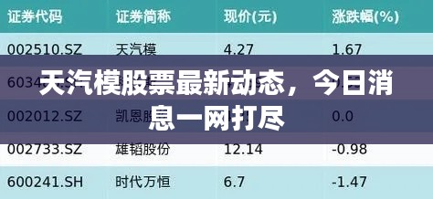 天汽模股票最新动态,今日消息一网打尽