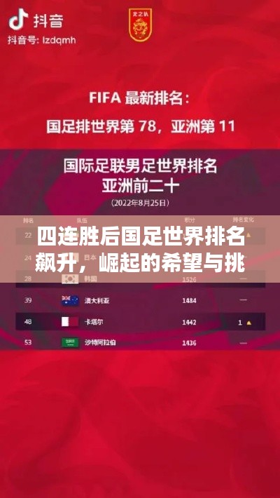 四连胜后国足世界排名飙升，崛起的希望与挑战并存